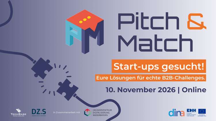 Pitch & Match 2026: Start-ups mit innovativen Lösungen für echte B2B-Challenges gesucht!