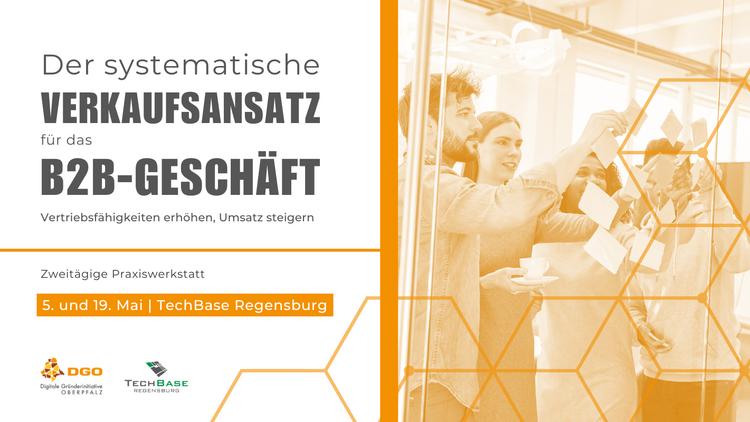 Grafik für B2B-Vertrieb Workshop für Startups in der TechBase egensburg